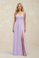 A - Line Sweetheart Pleated Chiffon Bridesmaid Dress in Lavender - KissProm Bridesmaid Dresses