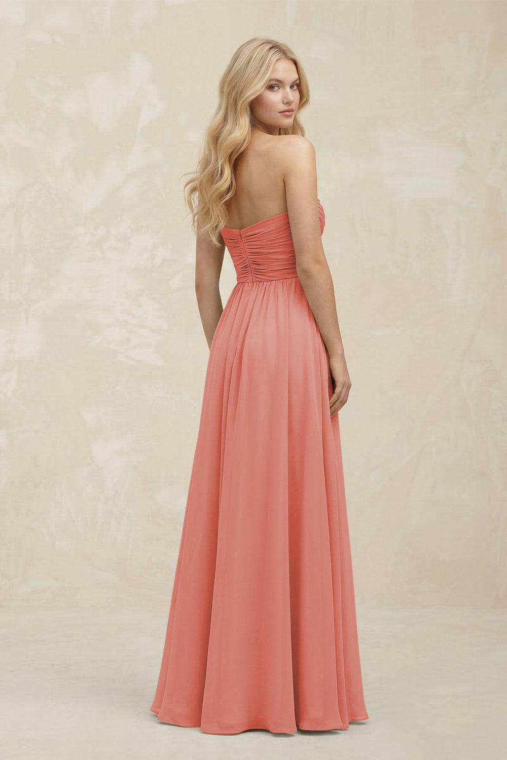 A - Line Sweetheart Pleated Chiffon Bridesmaid Dress in Mulberry - KissProm Bridesmaid Dresses