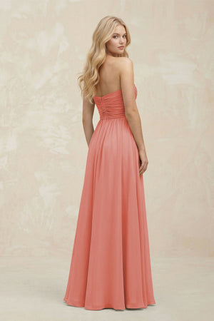 A - Line Sweetheart Pleated Chiffon Bridesmaid Dress in Mulberry - KissProm Bridesmaid Dresses