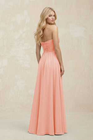 A - Line Sweetheart Pleated Chiffon Bridesmaid Dress in Rose Petal - KissProm Bridesmaid Dresses
