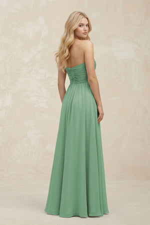 A - Line Sweetheart Pleated Chiffon Bridesmaid Dress in Sea Glass - KissProm Bridesmaid Dresses