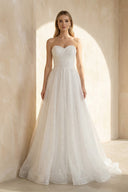 Kendall | A Line Sweetheart Sparkly Bohemian Wedding Dress Bridal Gown – Wedding Dresses by KissProm | Available at KissProm