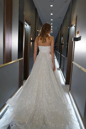 Kendall | A Line Sweetheart Sparkly Bohemian Wedding Dress Bridal Gown