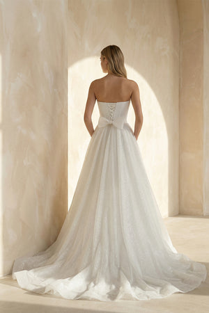 Kendall | A Line Sweetheart Sparkly Bohemian Wedding Dress Bridal Gown – Wedding Dresses by KissProm | Available at KissProm