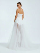 A - line Sweetheart Tulle High Split Bohemian Wedding Dresses - KissProm