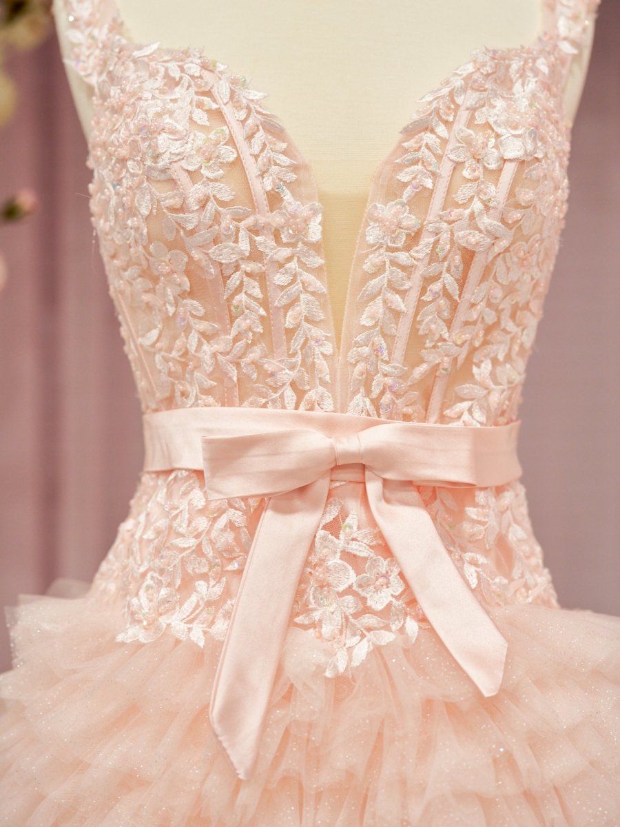 Sadie | A Line Tulle Tiered Short Homecoming Dress