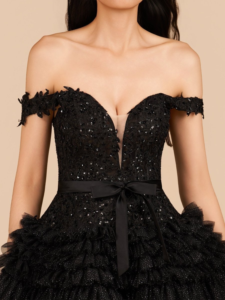 Sadie | A Line Tulle Tiered Short Homecoming Dress