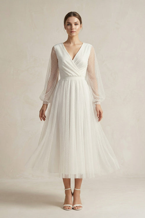 midi a line v neck tulle dress Women's Serinna A-line V-Neck Tulle Midi Dress S/M/L/Customize Blush Pink MEAN BLVD Blush Pink / M main image 1