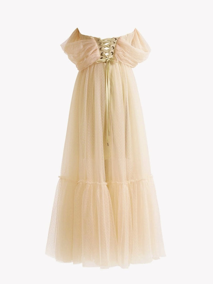 Sparkly Tulle V-Neck Tea-Length Homecoming Dresses