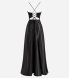 Colette |A-Line V-Neck Satin Prom Dress with Slit