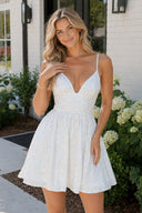 A-line V Neck Sequins Homecoming Dress - KissProm