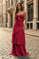 Blue - Sheath Sweetheart Chiffon Long Prom Dresses With Ruffles – Prom Dresses by KissProm | Available at KissProm