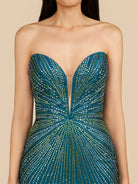 Aderyn | Green - Sheath V Neck Beaded Short Homecoming Dresses With Slit