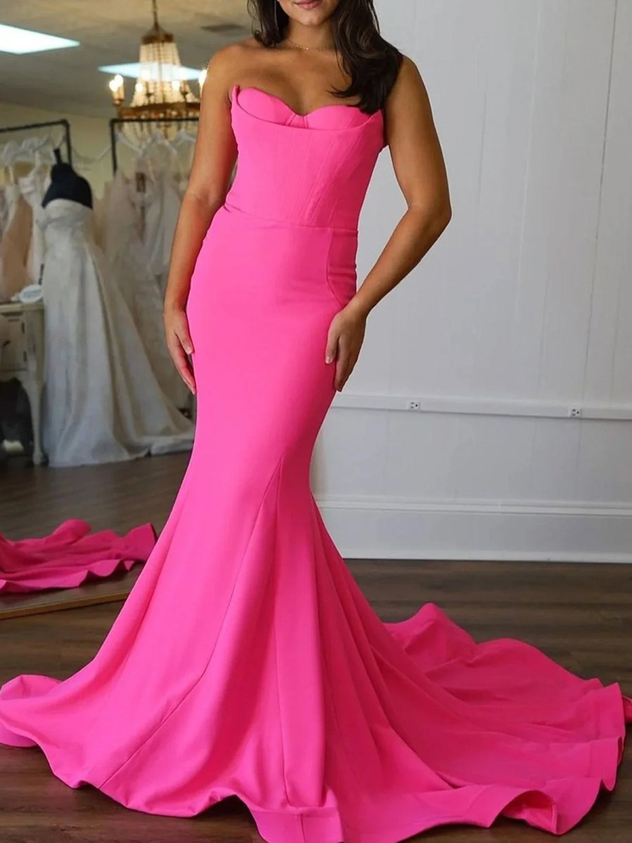 Aetherion | Strapless Mermaid Long Prom Dress with Slit - KissProm