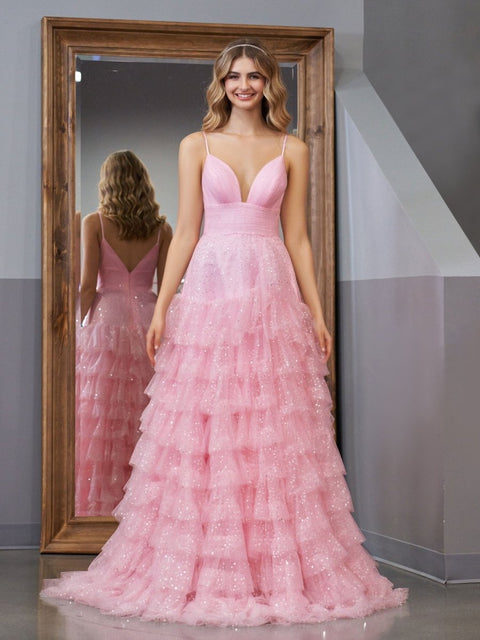 Impress A Line Spaghetti Straps Tulle Lace Tiered Short Homecoming Dress,Summer Birthday Dress GG3700