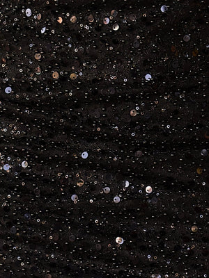 Alithia | Black - Sheath V Neck Sequined Homecoming Dresses with Puffed Sleeves