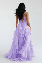 Alondra | Royal Blue Chiffon Sweetheart Ruffle Tiered Long Prom Dress - KissProm
