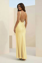 Angela | Red - Cowl Neck Sleeveless Sheath Satin Backless Long Prom Dresses - KissProm