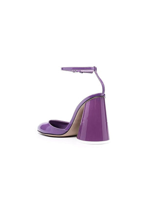 Green Ankle Strap Block Heel Sandals - KissProm