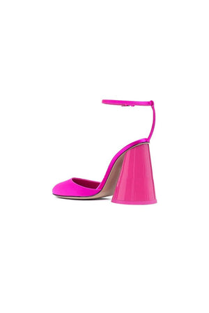 Green Ankle Strap Block Heel Sandals - KissProm