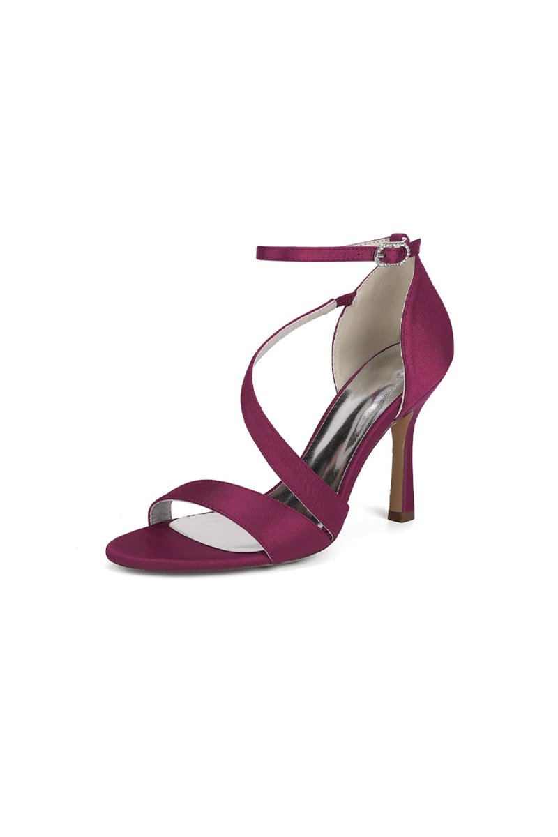 Ankle - Strap Satin Stiletto Sandals - KissProm
