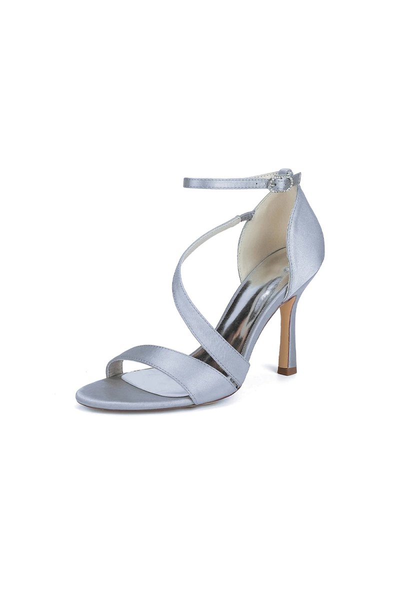 Ankle - Strap Satin Stiletto Sandals - KissProm