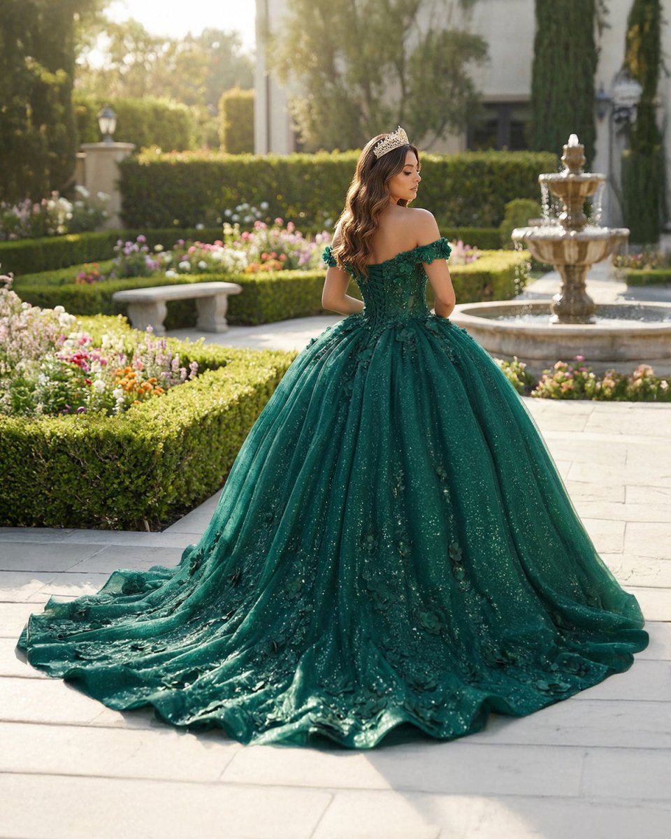 Appliques Dark Green Sweetheart Sleeveless Ball Gown Quinceanera Dress Dark Green / 12