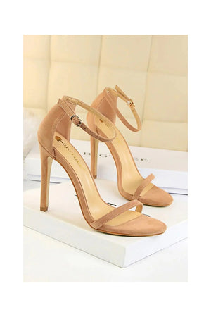 Apricot Strappy Stiletto Heels - KissProm