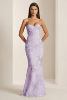 Aravyn | Yellow - Spaghetti Straps Sheath Long Prom Dresses With Floral Embroidery - KissProm