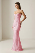 Aravyn | Yellow - Spaghetti Straps Sheath Long Prom Dresses With Floral Embroidery - KissProm