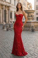 Yellow Spaghetti Straps Sheath Long Prom Dresses With Floral Embroidery – Prom Dress by KissProm | Available at KissProm