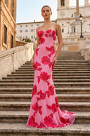 Yellow Spaghetti Straps Sheath Long Prom Dresses With Floral Embroidery – Prom Dress by KissProm | Available at KissProm