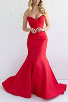 Arisse | Blue - Sweetheart Mermaid Pleated Long Formal Prom Dresses With Appliques - KissProm