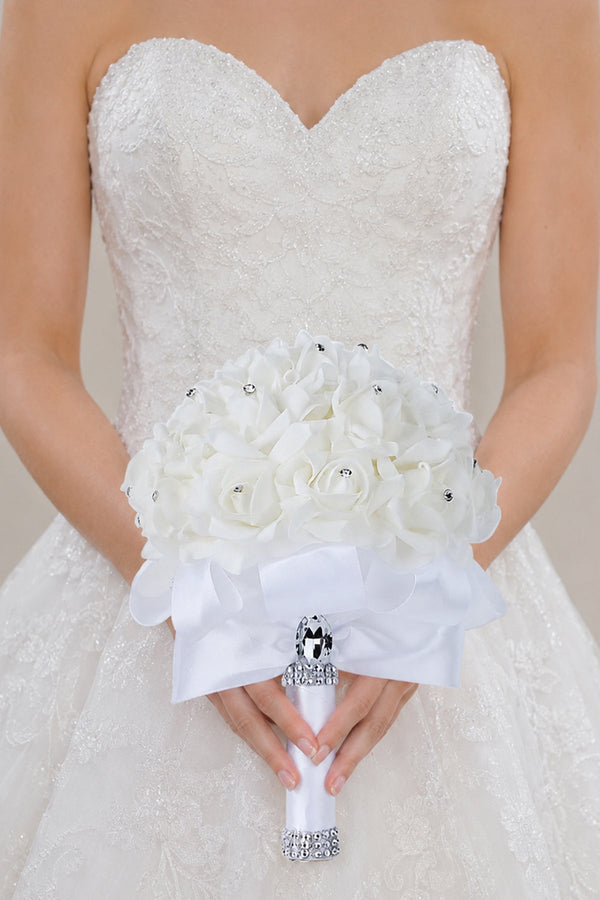 Artificial Foam Roses Wedding Flower Bouquets - KissProm Accessories