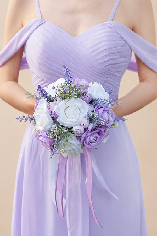 Artificial Rose Flower Cascade Wedding Flower Bouquets - KissProm Accessories
