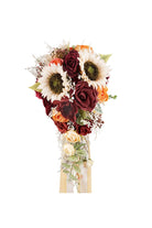 Artificial Rose Sunflower Cascade Wedding Flower Bouquets - KissProm