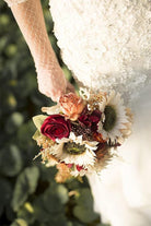 Artificial Rose Sunflower Cascade Wedding Flower Bouquets - KissProm