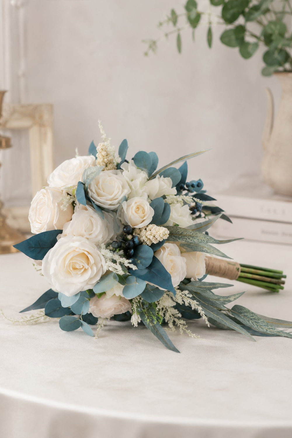 Artificial Silk Roses Cascade Wedding Bridal Bouquets - KissProm Accessories