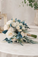 Artificial Silk Roses Cascade Wedding Bridal Bouquets - KissProm Accessories