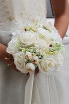 Artificial Silk Roses Wedding Bridal Bouquets - KissProm