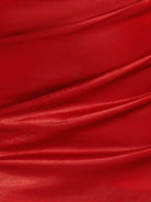 Auri | Red - Bodycon Sweetheart Corset Metallic Homecoming Dress with Lace Appliques