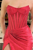 Aurorae | Mermaid Scoop Neck Navy Velvet Long Prom Dresses With Beading - KissProm