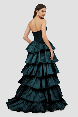 Ausha | Sweetheart Fuchsia Ruffles A - line Prom Dresses - KissProm