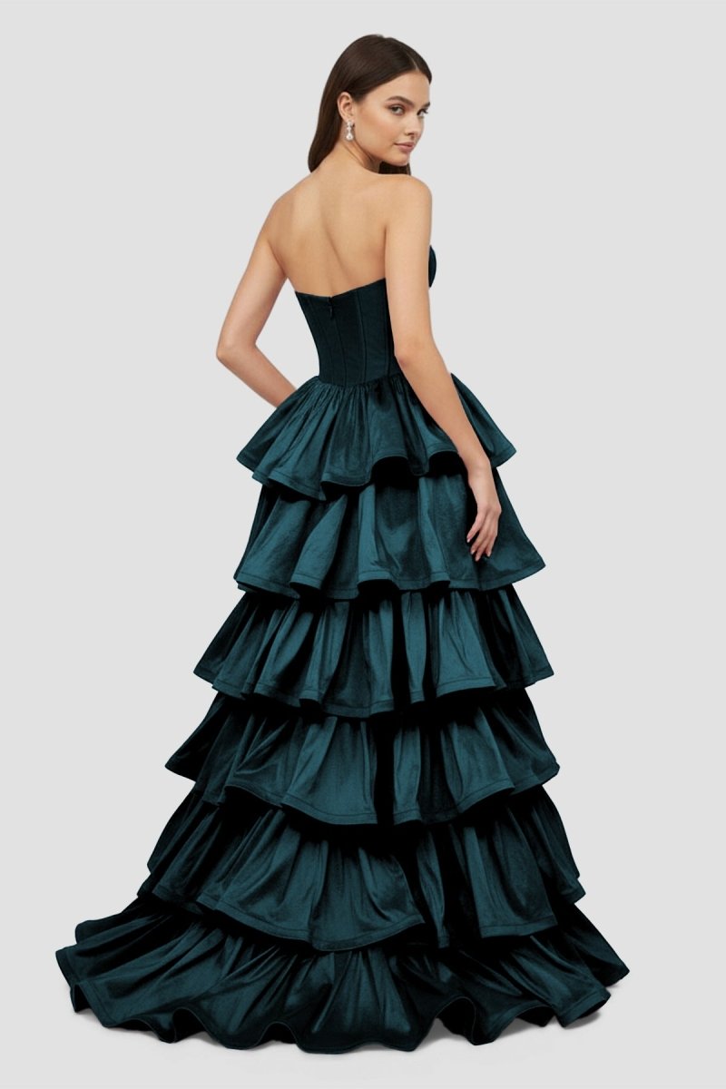 Ausha | Sweetheart Fuchsia Ruffles A - line Prom Dresses - KissProm