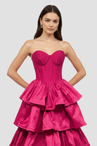 Ausha | Sweetheart Fuchsia Ruffles A - line Prom Dresses - KissProm