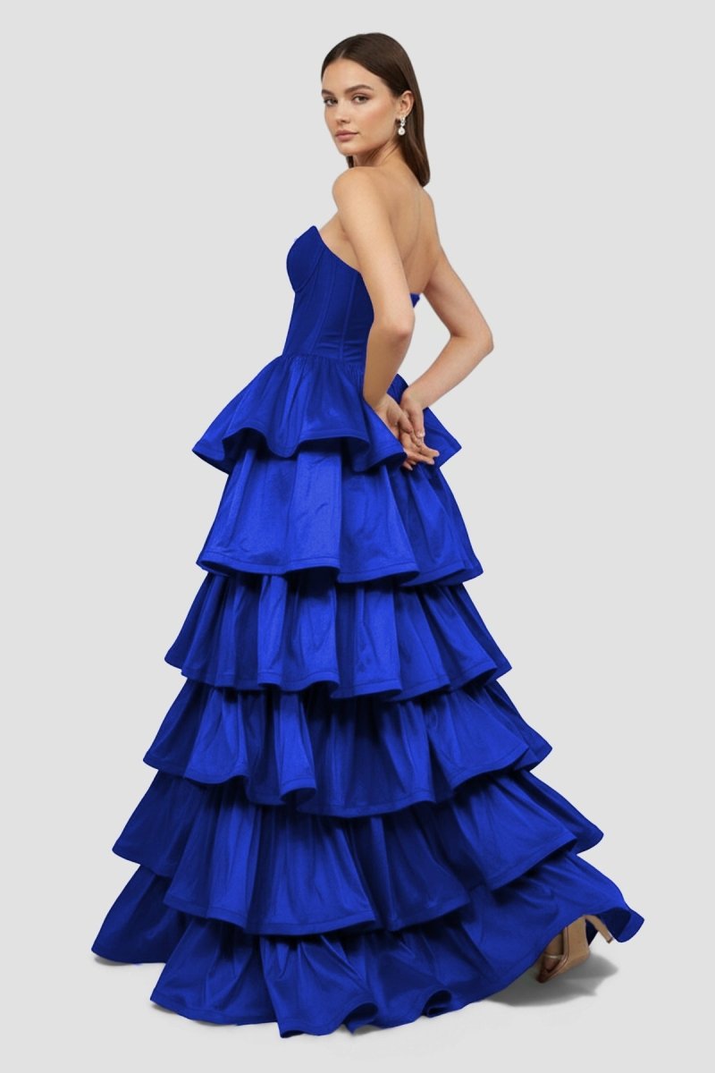 Ausha | Sweetheart Fuchsia Ruffles A - line Prom Dresses - KissProm