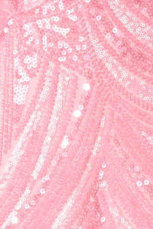Pink Sweetheart Mermaid Sequined Long Formal Prom Dresses With Slit - KISSPROM