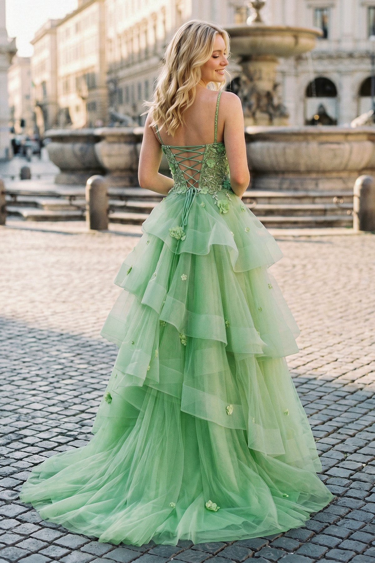 Ball Gown Sweetheart Sage Green Tulle Long Prom Dresses with Appliques Sage Green / 8 Ball Gown Sweetheart Sage Green Tulle Long Prom Dresses with Appliques Sage Green / 8
