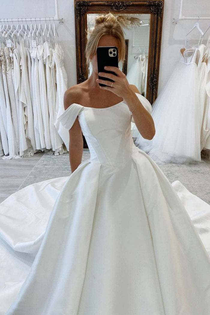 Kaisley  Elegant Off Shoulder White Wedding Dress main image 0
