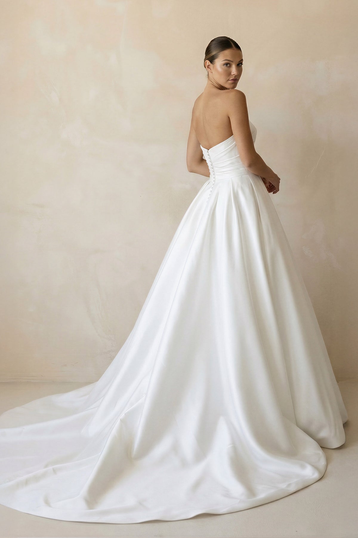 wedding dress ball gown satin Ball Gown Sweetheart Satin Wedding Dresses Diamond White / 14